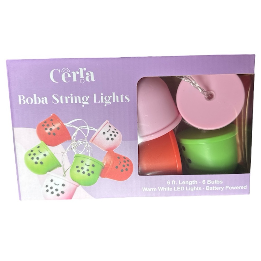 Boba String Lights NIB Red Pink and Green